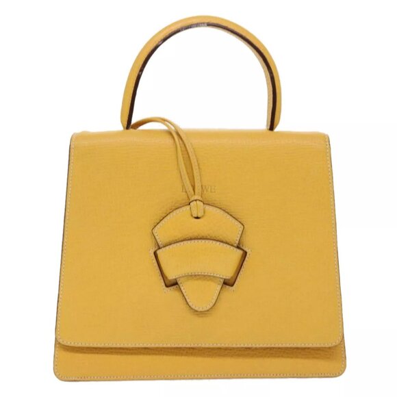LOEWE Barcelona Hand Bag Leather 2way Yellow - Picture 3 of 15